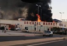 Firefighters tackle blaze close to Zenia Boulevard