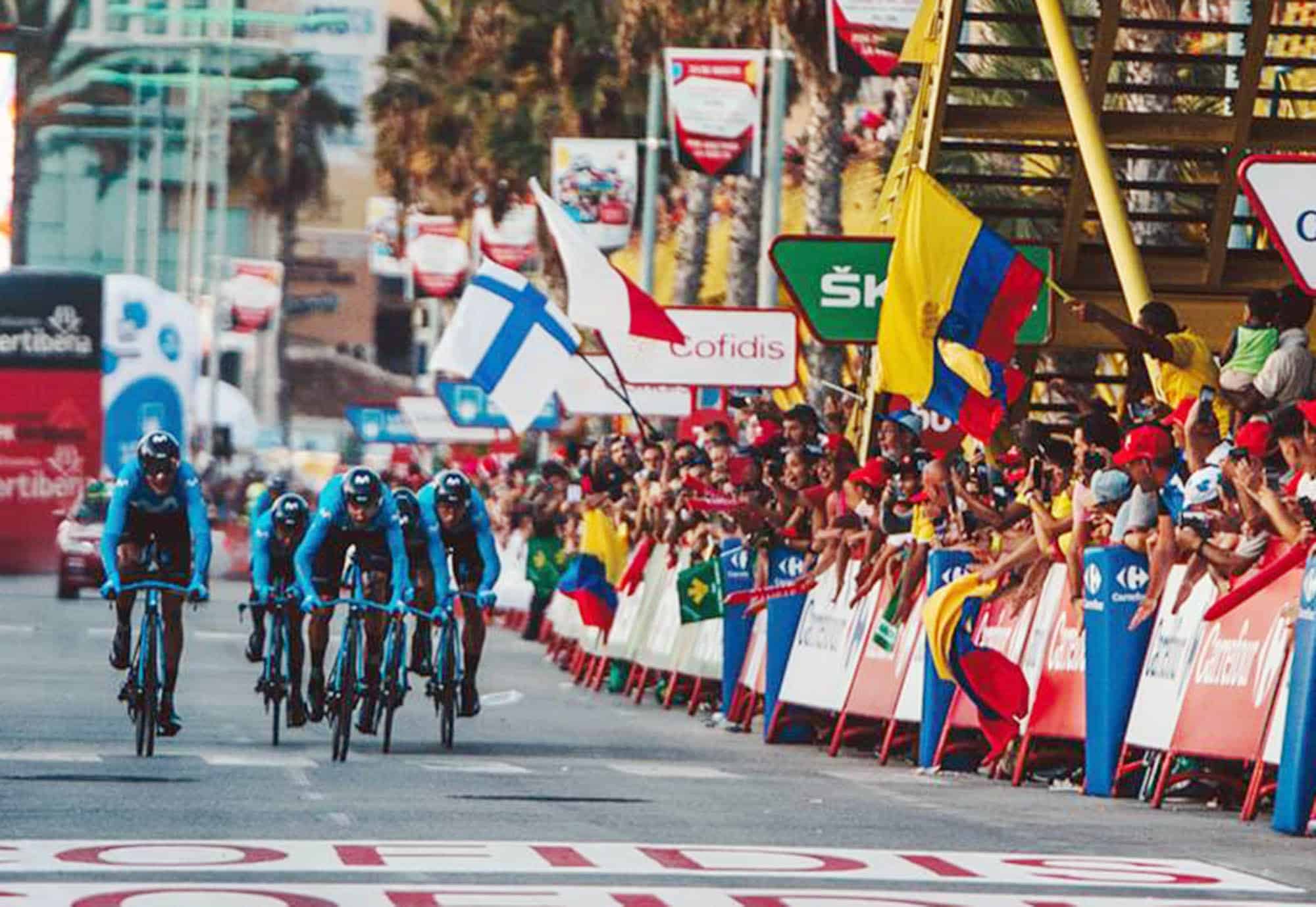Columbia’s Miguel Angel Lopez became the first rider to claim the leader's red jersey at La Vuelta 19 after his Astana Pro Team dominated the opening team time trial on Saturday evening.