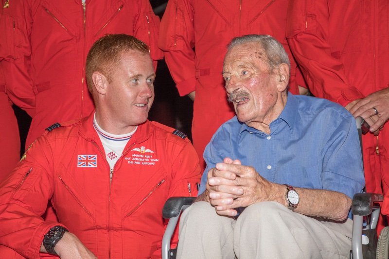 Maurice with Sqn Ldr Martin Pert of the Red Arrows