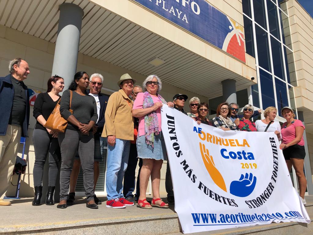 Demonstrating at the Playa Flamenca town hall