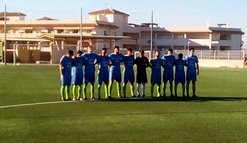 CD Montesinos and Hondon Nieves stand in a one minutes silence before kick off. Photos: Andrew Atkinson.