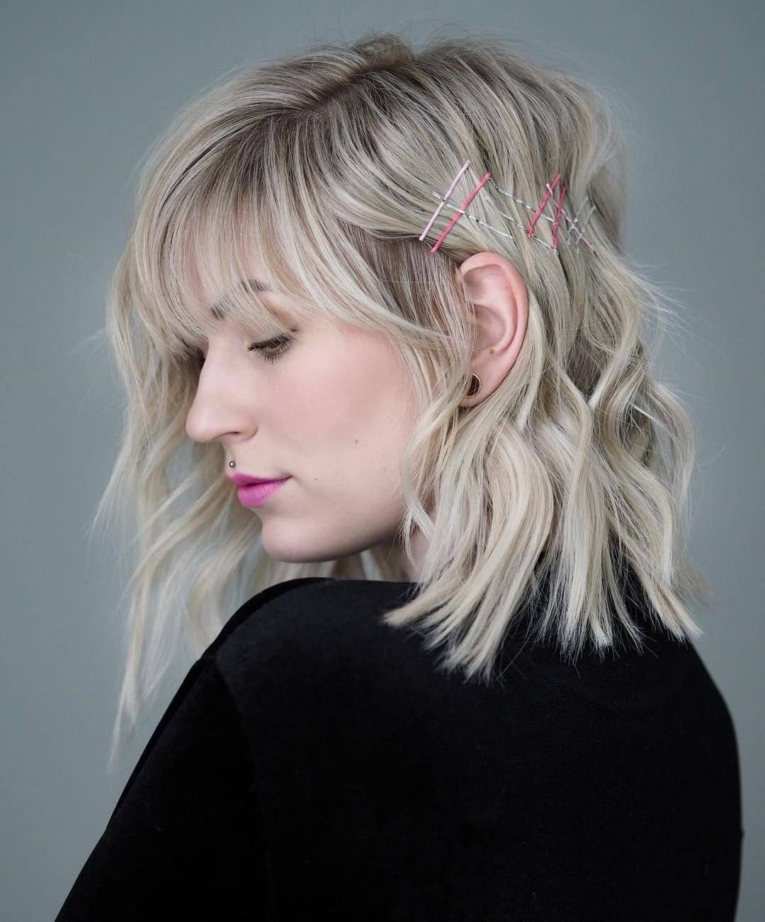 12 Amazing Medium Hairstyles with Side Bangs In 2019 - The Leader