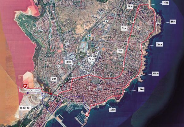 The time trial route in Torrevieja