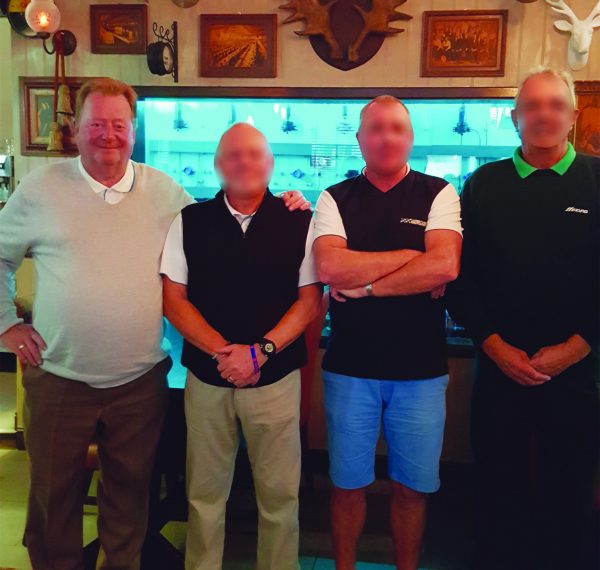 Roger, left, pictured with fellow members of the Med Bar Golf Society