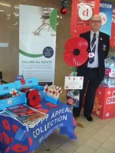 Walter Shatford manning the table in San Javier