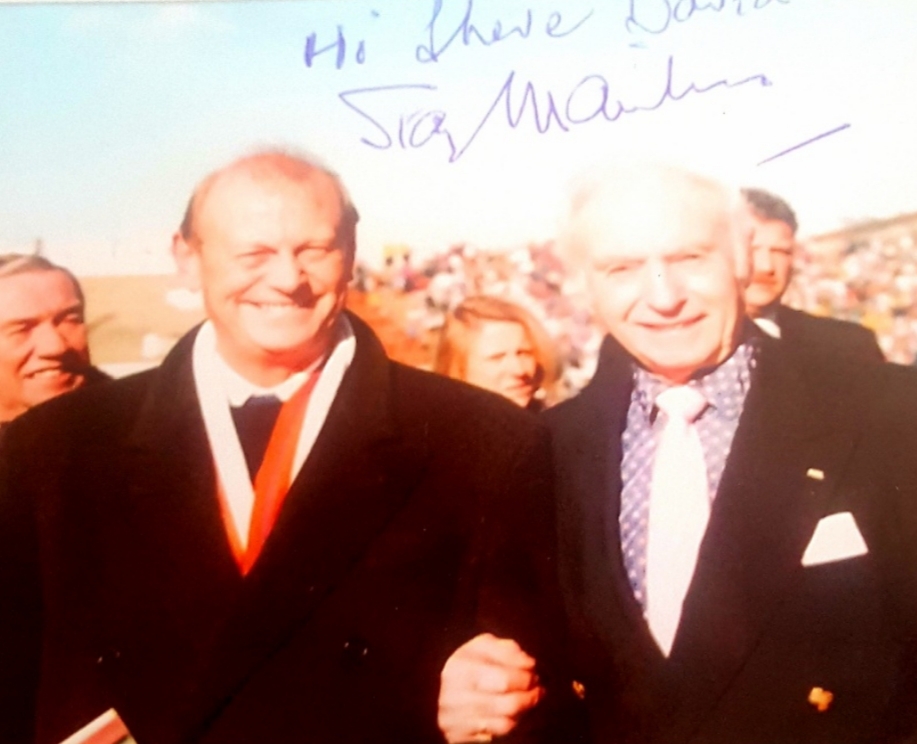 David Pritty (left) with late legend Sir Stanley Matthews.