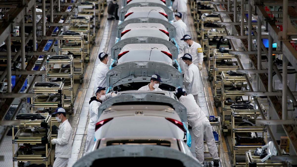 A Car production line in Wuhan
