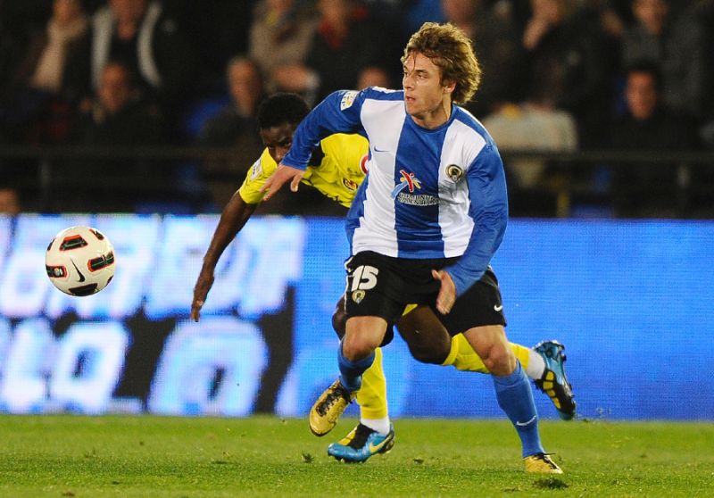 Kiko Femenia in action for Hercules during a Spanish league match in 2011