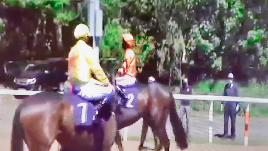 Jockeys wore face masks as racing returned at Newcastle.