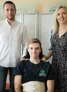 Jacob Pritchard Webb with his parents Matt and Kelly. Photo: Matt Webb.