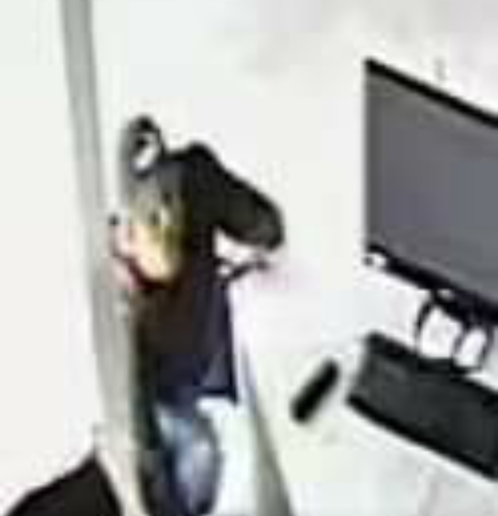 Thief enters the premises caught on CCTV.