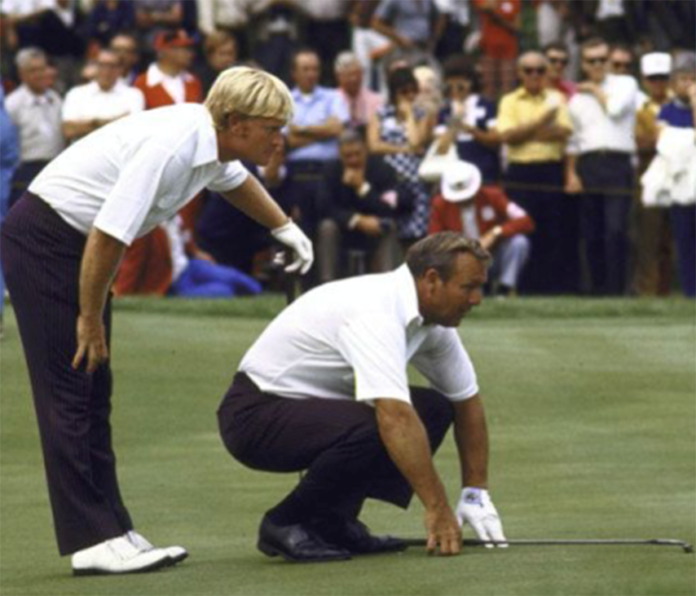 Jack Nicklaus and Arnold Palmer in the 1971 Ryder Cup Jack Nicklaus and Arnold Palmer in the 1971 Ryder Cup