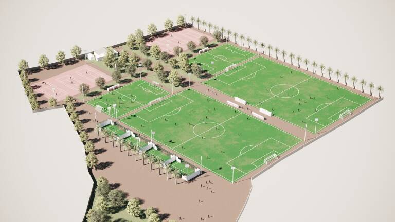 Virtual recreation of the sports complex designed by El Plantío Golf Resort