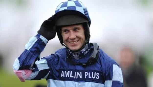 Richard Johnson rides Hunters Call (12.55) Aintree. Photo: Twitter.