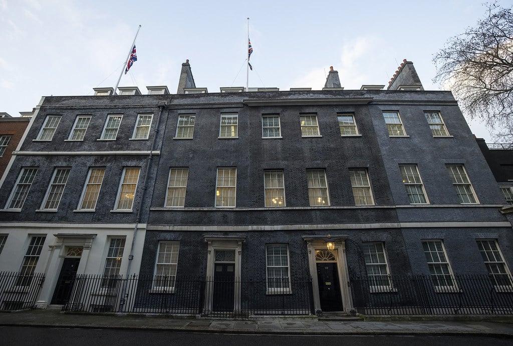 Tonight the Union Flag flies at half-mast above 10 Downing Street in London