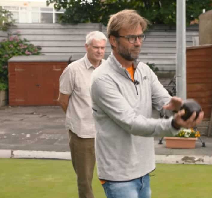 Jurgen Klopp at Formby Holy Trinity Bowling Club.