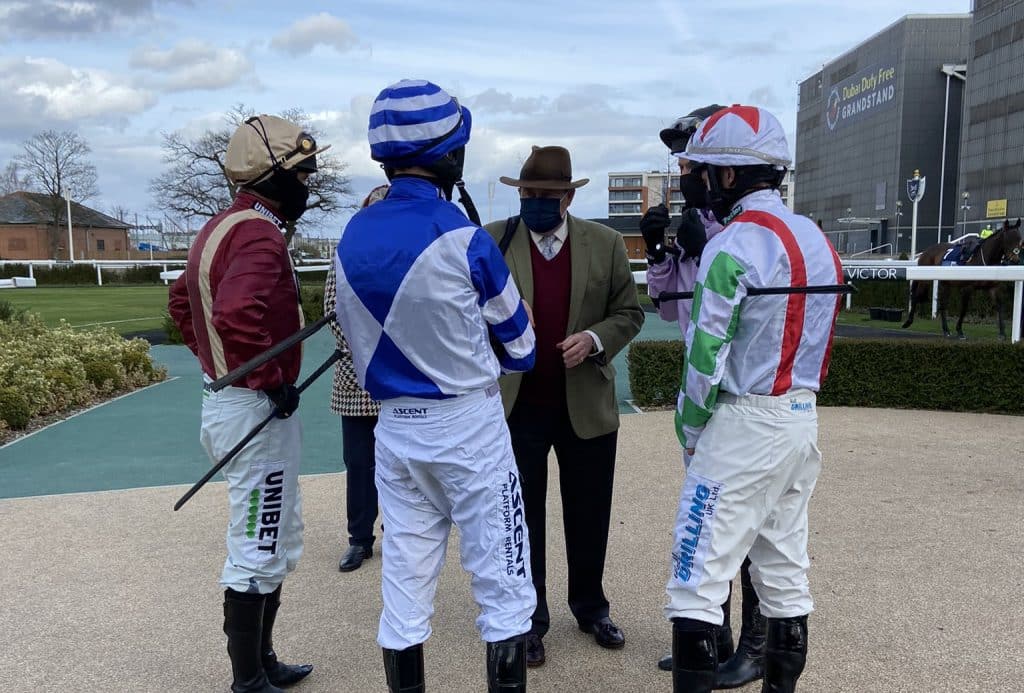 Getting ready for their rides at Newbury