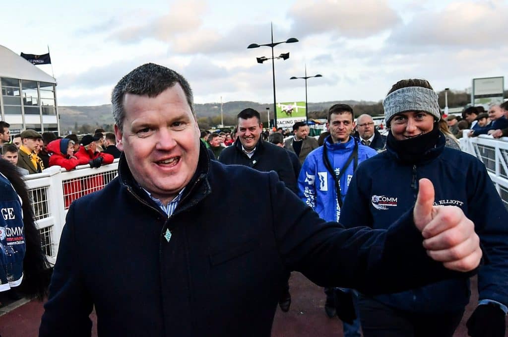 Trainer Gordon Elliott banned for a year, with six months suspended.