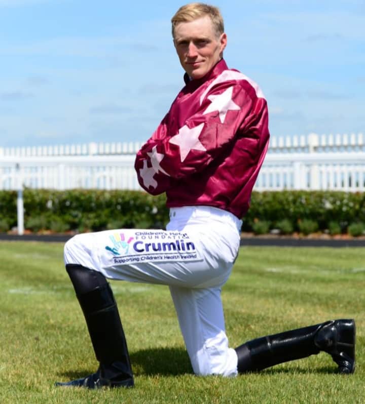 Billy Lee rides Sounds Of Spring (3.05) and Trump Card (5.25) at Navan. Photo: Twitter.