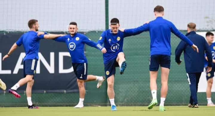 Scotland players in training at Pinatar.